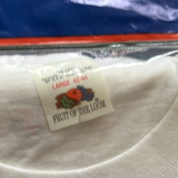 Two Vintage Bloopers Fruit of the Loom (L 42-44) Men’s Irregular Tee Shirts NWTs - Picture 3 of 3
